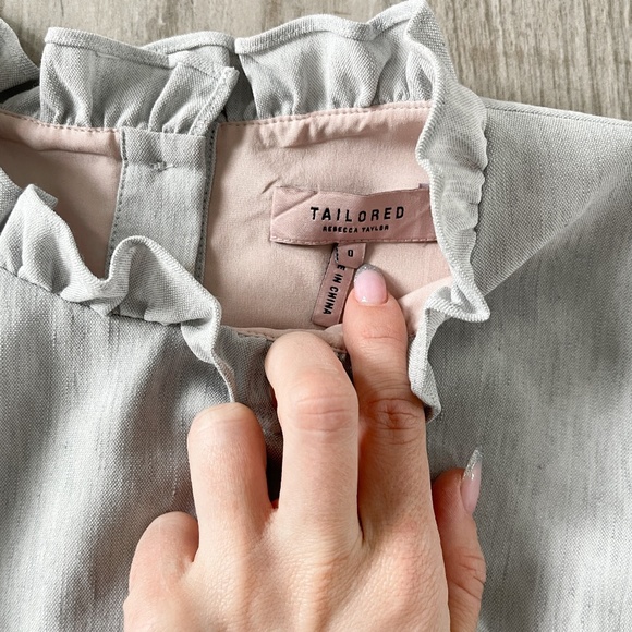 [Tailored by Rebecca Taylor] Stretch Linen Blend Top - Picture 6 of 7